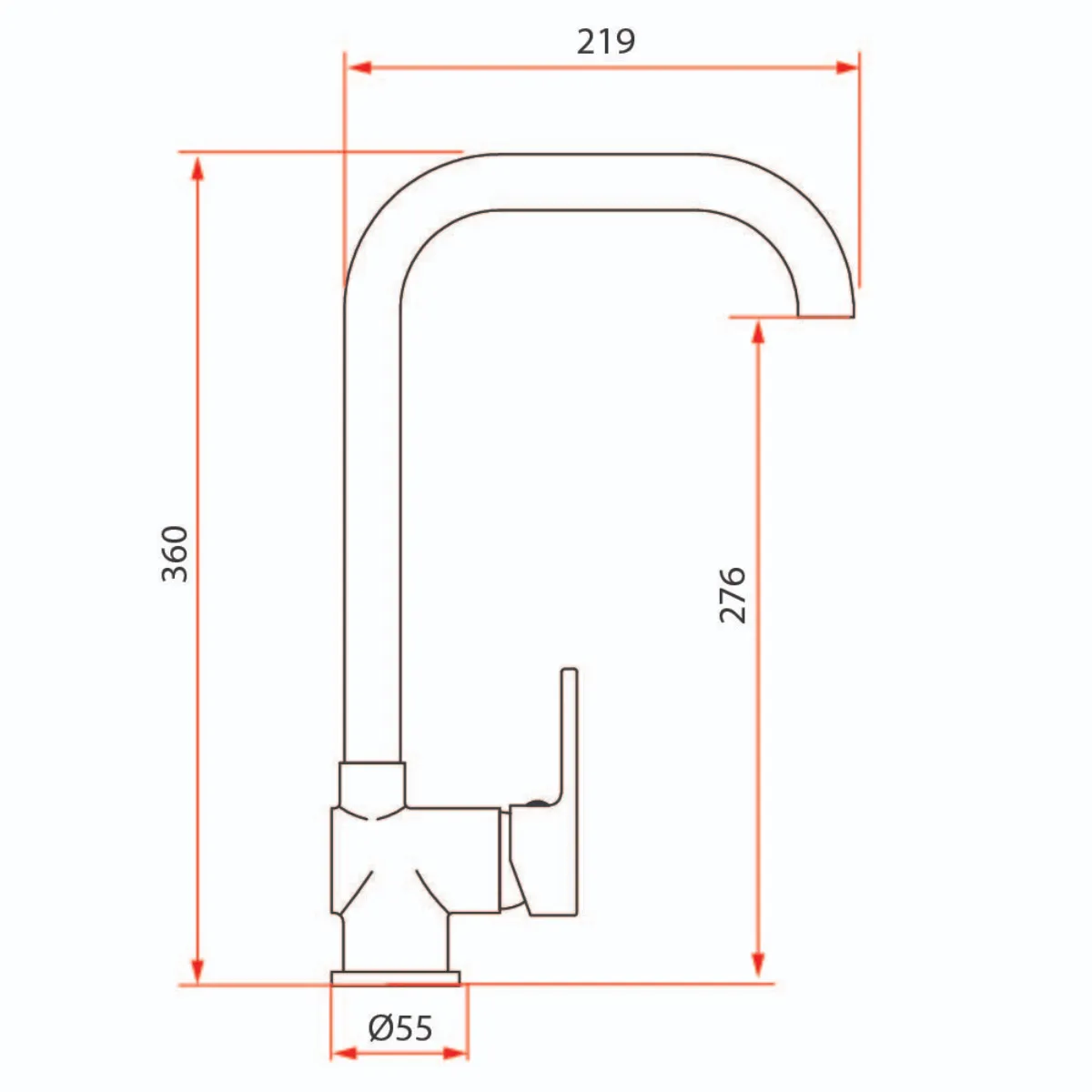 Rubine Premio 2444 Sink Mixer Tap - view 2